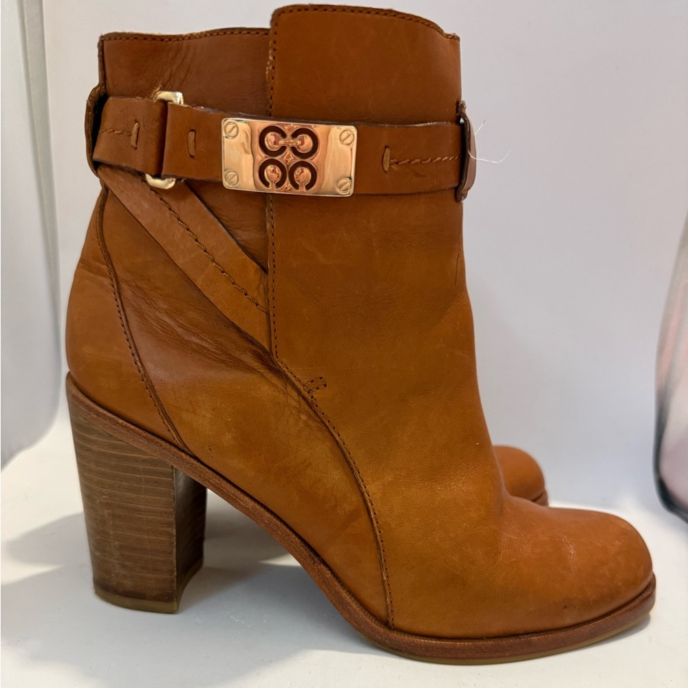 Coach Kasandra Brown Leather Ankle Booties sz 8 - Picture 2 of 10